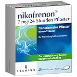 nikofrenon 7 mg/24 Stunden Pflaster - Nikotin-Pflaster zur Unterstützung der Raucherentwöhnung, mindert Entzugserscheinungen bei Nikotin-Abhängigkeit, transdermale Pflaster, 24h Wirkung, 28 St