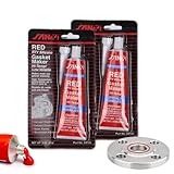 songyea Dichtmasse Motor, Auspuff Dichtmasse, Zylinderkopfdichtung Dichtmittel, Dichtsilikon Dichtungsmasse, Kühlerdichtmittel,Getriebe Motor Dichtung Ölwanne für Autos Motorräder Reparatur (Rot)