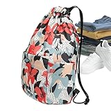 Reise-Sport-Rucksäcke, Trocken- und Nass-Trennung, Blumendruck, Turnrucksack für Herren, Damen, Jungen, Mädchen, Reisen, Geschäftsreisen, Zuhause, Arbeitsplatz, Freizeit, Treffen, Strandparty