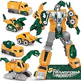 Dreamon Dinosaurier Transformers Spielzeug für Kinder, 5 in 1 Roboter Bausteine Kinder, Roboter Kinder Geschenk für Jungen ab 3 4 5 6 7 Jahren