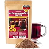 MARKETIFAR Glühweingewürz Pulver - 120G Glühwein Gewürz Gewürzpulver Mischung - Vegan Zucker-und Alcoholfrei - Ideale Mischung für Punsch, Kinderpunsch und Apfelpunsch - In DE Hergestellt