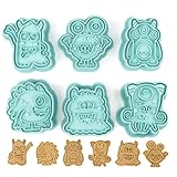 Weihnachten Ausstechfomen Set, 6 Stück Weihnachts Ausstecher Keksausstecher, 3D Weihnachten Plätzchenformen Cookie Cutter Keksform für Kinder Monster Keksform