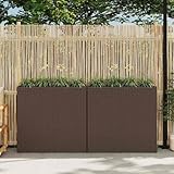 Mokuyary Garten-Hochbeet mit 4 Töpfen 2 STK. Poly Rattan Braun Blumentopf aus Polyrattangeflecht Innentopf und Wasserablauf mit herausnehmbarem Hochbeet Blumenkasten für Balkon Garten Terrasse