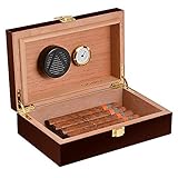 Volenx Humidor, Tragbarer Reise Humidor Zigarren, Handgefertigter Zigarrenetui mit Befeuchter und Hygrometer, Hält bis zu 10 Zigarren, Tolle Geschenke für Männer (Keine Zigarren)