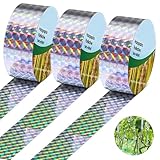 3 Stück 80m x 2.4cm Vogelabwehr Vogelband, Vogelabwehr Band, Reflektierendes Vogelabwehrband, Abschreckung Abwehrband Vogel, Doppelseitiges Vogelabwehrband, für Protect Garten Höfe Pflanze Frucht