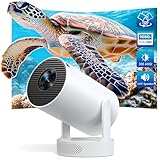 Intelligenter Mini Beamer Android 11, Tragbarer Mini-Projektor FHD 1080P mit 4K-Unterstützung, 300 ANSI Lumen, HiFi-Lautsprecher, WiFi 6 & Bluetooth 5.0, für Schlafzimmer und Heimkino
