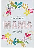 Libetui Cards Liebevolle Glückwunschkarte für Mama Geschenkkarte Beste Mama Karte Geburtstag Muttertag Weihnachten Motiv Blumen