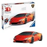 Ravensburger 3D Puzzle 11571 - Lamborghini Huracán EVO - Arancio - Der rassige Supersportwagen als 3D Puzzle Fahrzeug, mit stabiler Innenkonstruktion