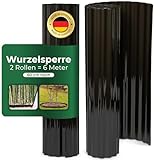 Novatool 2 Stück Wurzelsperren I 3,5 x 0,60 m I Schwarz I individuell formbar I Wurzelschutzbahn Rhizomsperren Bambussperren Wurzelstopp Unkrautsperren Wurzelbarrieren Rasenkante