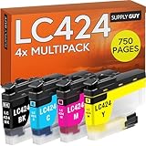 Supply Guy LC424 Druckerpatronen kompatibel mit Brother LC-424 LC424VAL Patronen passend für DCP-J1200W DCP-J1200WE Multipack 4 Tintenpatronen