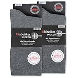 Diabetikersocken ohne Gummi & ohne Naht 97% Baumwolle (6 Paar) Diabetiker Socken mit Komfortbund für Damen & Herren 26805 WP (Grau 43-46)