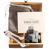 GOURMEO 9 Whisky Steine Set - 9x Kühlsteine Whisky Zubehör - Stein Eiswürfel Whiskey Zubehör - Whiskey Stones mit Edelstahl Zange - Eiswürfel Steine - Whisky Eiswürfel Stein