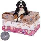 Ladadee Wasserdichte Hundedecken für kleine Hunde, 1er-Pack, 3 waschbare superweiche Welpendecken für Mädchen, Hunde, wendbare Fleece-Möbelschutz, Couchdecke für Hund Katzen (Patze-1, L-104 x 76 cm)