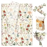 JeVenis 50 Blatt Wildblumen Geschenkpapier mit Blumenmuster für Babyparty Geburtstag Hochzeit Brautparty und Partydekoration