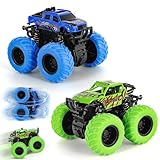 Shayson Monstertruck Auto Spielzeug ab 2 3 Jahre Junge, Monster Truck Kinder Auto Aufziehauto, 360 Grad Rotierende Trägheit Fahrzeug Spielzeug Autos Geburtstag Geschenke, 2 Stück