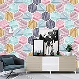 RAN-ART MW Fliesenaufkleber für Küche und Fliesenaufkleber aus PVC – Selbstklebende Wandfliesen für Bad & Rückspritzer, Abnehmbarer Bodenaufkleber, Heimdekoration cz078 20 * 23cm*6pcs