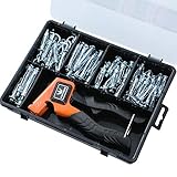 TOPWAY Hohlwandanker Setzwerkzeug mit Spreizdübel 63 Stück, Verzinkt Ankerdübel Kit zur Befestigung von Gipskartonplatten, Metall Gipskarton Hohlraum Hohlwandbefestigungen Schrauben Anker Set 405508