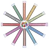 LISOPO 12pcs Glitzer Set Kinder Glitter Gel Glitzerpulver Glitzerstreuer zum Basteln,Karten herstellen,Festival Dekoration, Dekorieren, Nägel, Körper, Gesicht, Slime,Kosmetik & Glitzer