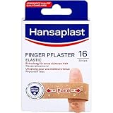 Hansaplast Elastic Fingerstrips Pflaster (16 Strips), extra lange Wundpflaster speziell für Wunden an den Fingern, flexible und atmungsaktive Fingerpflaster