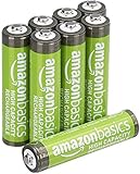 Amazon Basics AAA-Batterien mit hoher Kapazität, 850 mAh, wiederaufladbar, vorgeladen, NiMh, 8 Stück