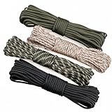 VABNEER Paracord 4mm, 9 Kern-Strängen 48m Paracord Set, Type III Nylon Reepschnüre bis zu 295kg für Schlüsselanhänger Hundehalsbänder Survival
