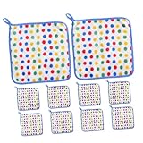 EXQUIMEUBLE 10 Stück Polka Dot Reinigungstuch Haushalt Geschirrtücher aus Stoff für die Küche Baumwolle mikrofasertucher küchentücher Set saugfähige Geschirrtücher zum Trocknen Küchenschrubber