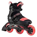 K2 Skates Unisex Inline Skates Trio LT 100 Short Cuff, Black - Coral, 30F0128.1.1.085