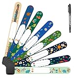 Vicloon Notfall-Armband für Kinder, 8 Stück Sicherheits ID Armband mit 1 Marker Stift, Anti verloren Notfallarmband Wasserdichtes Wiederverwendbares für Jungen Mädchen Kleinkind Baby