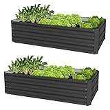 ML-Design 2er Set Hochbeet aus Metall für Garten, 120x60x30 cm, 200 Liter, Anthrazit, wetterfest, rostfrei, Outdoor, Pflanzbeet Pflanzkasten Blumenkasten Gartenbeet Gemüsebeet Frühbeet Kräuterbeet