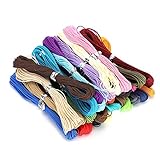 1mm gewachste Kordelschnur | 30 Farben Polyester-Schmuckherstellungszubehör | 10 m Bastelschnur für Ledernähen/Perlenarbeiten/DIY-Projekte | Flexibler und robuster Faden