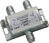 Schwaiger GmbH -ASW800 531- Einschleusweiche/Zusammenschaltung von SAT-ZF und terrestrischem Signal/Terrestrik und SAT/ 2X F-Buchse Eingang  1x F-Buchse Ausgang/Silber