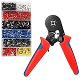 Miiepls Crimpzangen-Aderendhülsen Set mit Kabelschuhzange und Presszange 1250 Stück, 0,25-10 mm², Ergonomischer Griff Crimp Tool