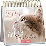 Mini-Wochenkalender Katzenweisheiten 2025: Kleiner Tischkalender mit weisen Worten über Katzen