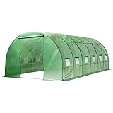 majowo® Foliengewächshaus - Gartentunnel - 3 x 6 x 2 m - Folientunnel - Gewächshaus für Aufzucht Tomaten, Tomatenhaus - 12 Fenstern - Foliengewächshaus - Winterfest - Grün