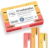 perfect line • 75 Heftstreifen Pappe, recycling Karton, 250 g/m², MADE IN GERMANY (Gelb, Orange, Rot)