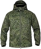 Czen Herren Taktische Camouflage Softshell Jacke Herbst Winter Outdoor Armee Militär Fleece Gefütterte wasserdichte Jacke Mit Kapuze Outwear Wandern Jagdmantel (Russia camo,L)