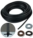 Gartenwelt Riegelsberger Terrassenfugenband mit Antidehnungsfaden für alle Terrassensysteme WPC Holz MADE IN GERMANY Fugendichtung Fugenband Bodenfüllprofil Dichtung 7-10 mm schwarz 1 lfm