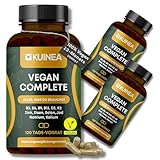 3x 120 Kapseln Vegan Complex - All in one Vitamine I 12-MONATS-VORRAT I Vitamin B12 Vegan+D3+K2+B2+B9+B6 + Zink + Eisen + Selen + Jod + Natrium + Kalium - Supplements
