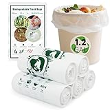 Goodaily Biomüllbeutel, 120 Stück 6 Liter kleine Bio Müllbeutel, Lebensmittelabfälle, 100% Recycelt Müllsäcke, Abbaubar, Kompostbeutel für Lebensmittel, Haushalt, Küche