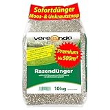 versando 10kg Rasendünger Herbst bis 500m²: verdrängt Moos und Unkraut für gesunden sattgrünen Rasen Herbstdünger mit Sofortwirkung - Premium Qualität