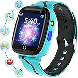 BAUISAN Smartwatch Kinder - Uhr Telefon für Jungen Mädchen mit Anruf, SOS, 14 Spiele, Musik, Kamera, Wecker, Taschenlampe, Kinderuhr Telefonieren Smart Watch Kids Geschenk (Blau)