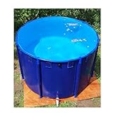 Rahmen-Schwimmbad, runder Segeltuch-Fischteichpool mit Metallhalterung, großes faltbares Aquarium, Kinderbecken, Fischbecken für die Wasserbewässerung, einfach zu installieren (Farbe: Blau, Größe: 3 x