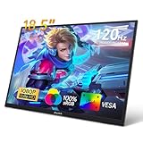 Jhcztrk Portable Monitor 18,5 Zoll 120Hz FHD 1080P HDMI USB-C, 100% sRGB, HDR Gaming Monitor Eingebaute Lautsprecher Kickstand und VESA Travel Zweiter für Laptop Mac PC Xbox PS4/5 Switch