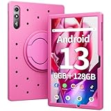 Liuord Tablet 10.51 Inch 6GB RAM 128GB ROM Touch Screen Android 13 Tablet with IPS 1200x1920 FHD Telephoto 5MP + 13MP Bluetooth 5.0 WiFi 5G GPS Battery 6200mAh（Pink）