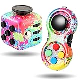 Steemjoey 2Pcs Anti-Stress Würfel Spielzeug, Fidget Toy Cube, Fidget Pad Controller zum Stressaubbau bei Nervösität für ADD, ADHS, Autismus, Teenager, Kinder, Erwachsene (Farbe)
