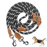 PETCOOZ Hundeleine 3 M aus Robuste Nylon, Reflektierend Starke Schleppleine für mittelgroße und große Hunde, Trainingsleine, Doppelleine mit 2 Karabiner