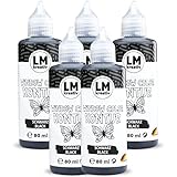 LM-Kreativ LM Window Color Set Kontur(5 x 80 ml Schwarz)-Abziehbare Fenster-Farbe/für Fensterbilder auf Spiegelfliesen&andere glatte Oberflächen. Windows Color Glasmalstifte sind einfach zu dosieren.