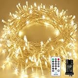 Led Lichterkette Strom 25M 200 LED mit Fernbedienung Timer Merkfunktion Lichterkette IP65 Wasserdicht für Innen und Außen,Niederspannung, Lichterkette für Party Weihnachten Garten Zimmer