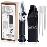 Notimin Winzer Refraktometer Wein, 0-32% BRIX; 0-140° Öchsle; 0-27 KMW mit ATC für Wein Bier Brauen für Messung des Zuckeranteils ​(Anleitung in Deutsch)