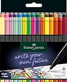 Faber-Castell 151630 Box mit 30 Grip Finelinern, 0,4mm Fineliner Stifte mit ergonomischem Griff, Zeichnungs- und Faserstifte mit feiner Spitze für Erwachsene, Lebendige farbige Kunststifte